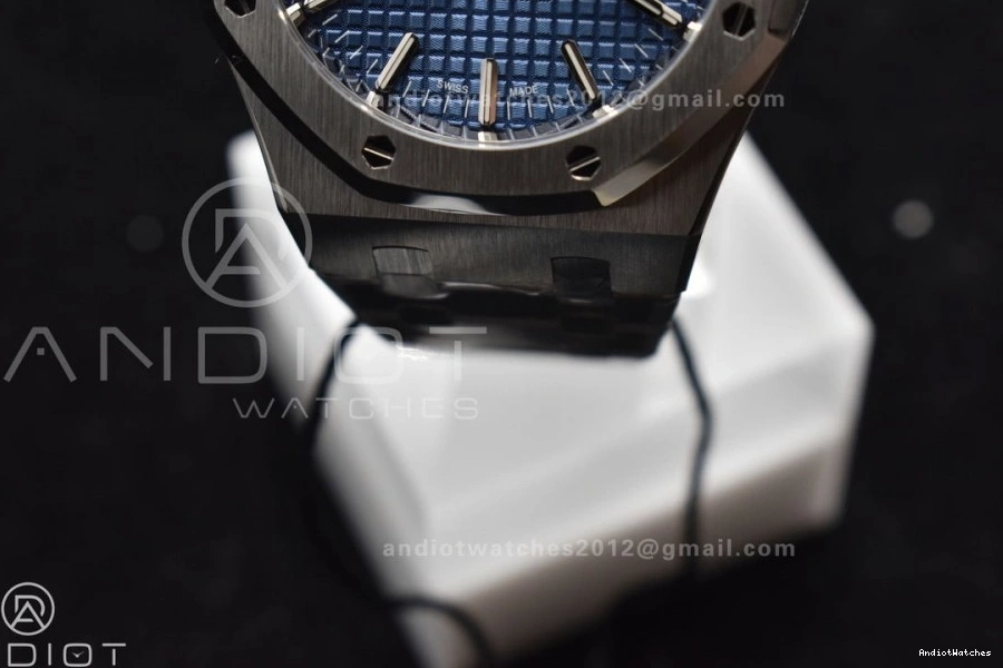 Clone SA3120 SS Edition 15450 37mm Bracelet Super Oak ZF Textured BestValue Blue Royal 1:1 Best Dial on 1029 SS 0817